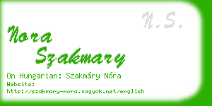 nora szakmary business card