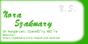 nora szakmary business card